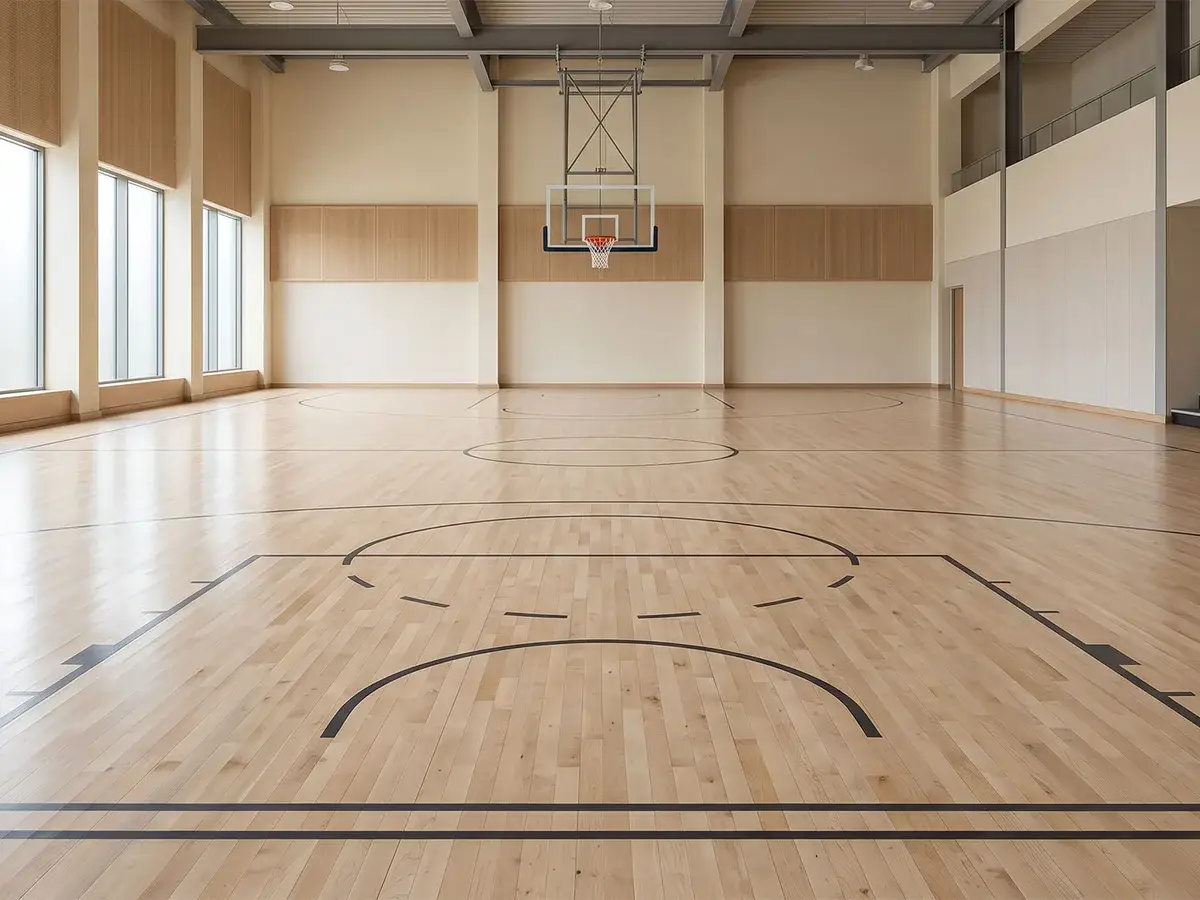 kapalı basketbol sahası, ahşap spor zemin kaplaması